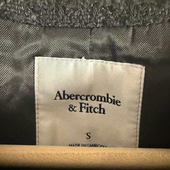 Abercrombie & Fitch Black Tweed Collarless Button Front Jacket Size Small - Picture 11 of 11